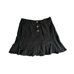 NWT INTERMIX Linen Blend Flouncy Button Detail Aline Mini‎ Skirt Size 6